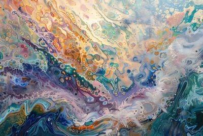 Abstrakte Fluid Art: Opale Farben und Texturen